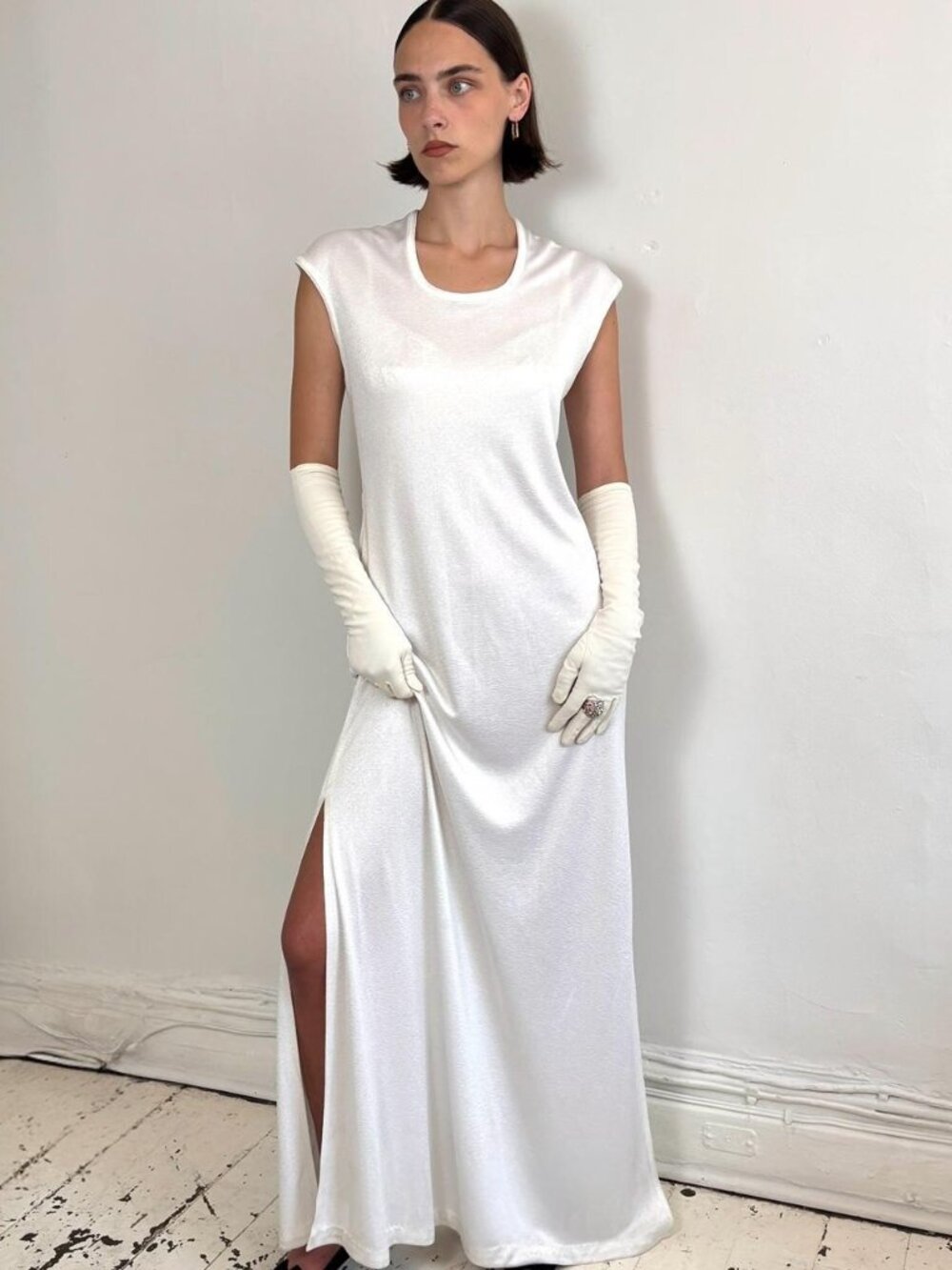 1970s Daymor Couture Long Glossy Dress